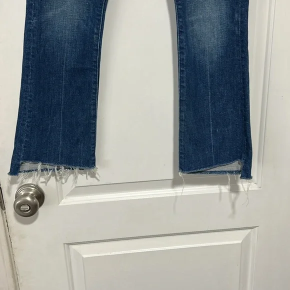 MOTHER JEANS size 25 THE INSIDER CROP STEP FRAY WOMAN TEAMING UP dark wash - Picture 7 of 16